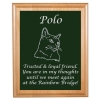 Custom Engraved Pet Memorial Alder Plaque & Plate - Cat Design