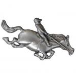 Bolting pony pewter horse inspired pin. Equestrian jewelry pin that features a bolting pony design.