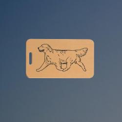 Golden Retriever Design Brass Custom Engraved Luggage Tag