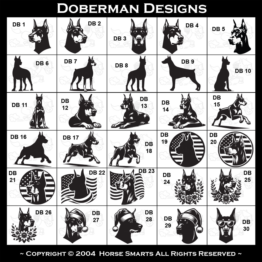 Doberman, Dog, Santa Doberman, Sitting Doberman, Standing Doberman