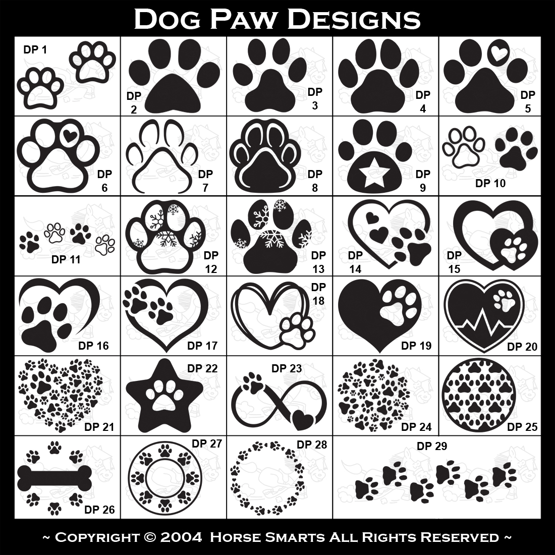 Paw Line, Hearts Dog Paw, Circle Paw, Paws, Dog Paws