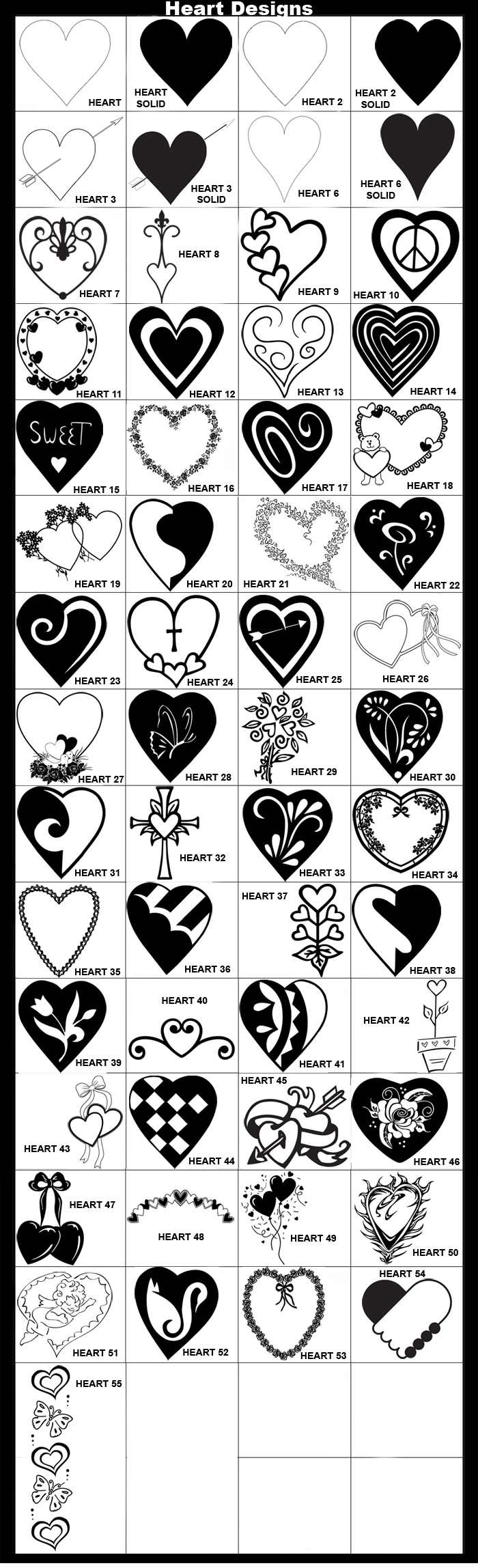 Double Hearts, Joined Hearts, Sweet, Wedding, Hearts and Flowers, Hearts and Flames, Cupid, Heart and Cross, Valentines, Bear