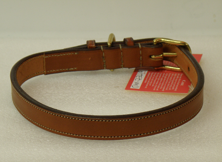 Leather Edge Stitched Dog Collar from Edgewood - Tan | Edgewood Dog Collar