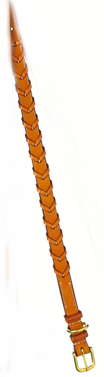 Edgewood Laced Leather Dog Collar - Tan