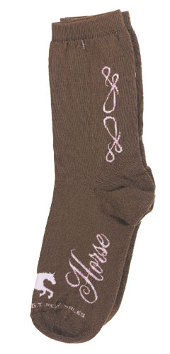 Chocolate Script Horse Sock - Equestrian Apparel Horse Socks.