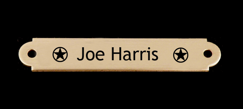 Custom engraved martingale plate with your choice of personalized text and star design.Personalized Nameplate