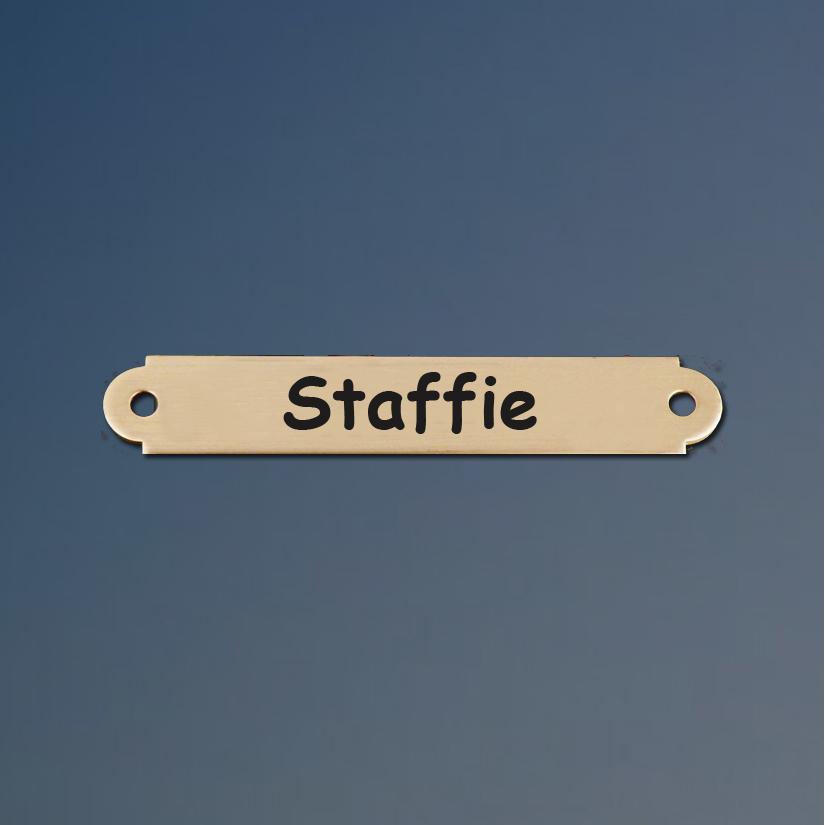 Dog collar engraved nameplate with your choice of ornamental or round end.