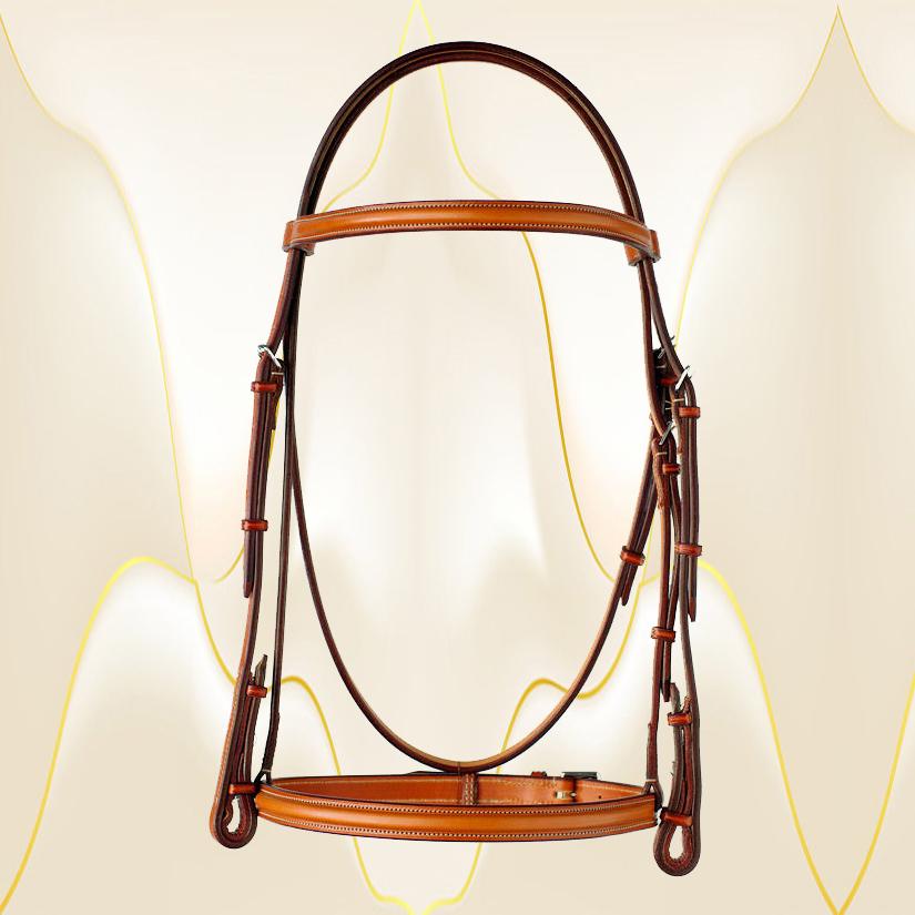 1" plain raised Edgewood leather horse bridle. Comes in Cob, Horse and Oversize.