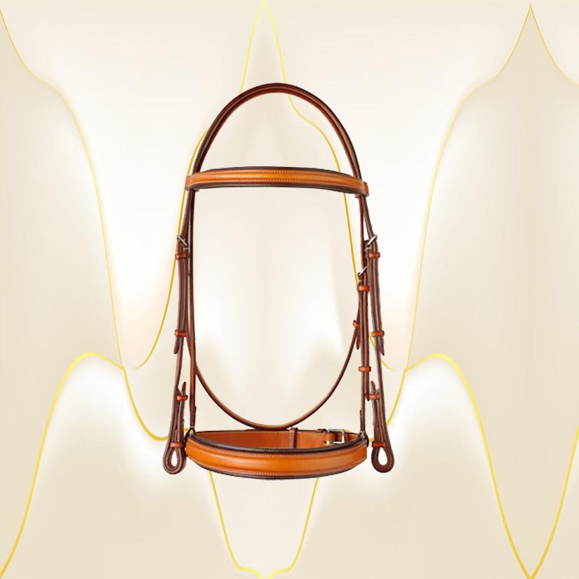 3/4" plain raised Edgewood leather horse bridle with a padded noseband and browband. Comes in Cob, horse and oversize.