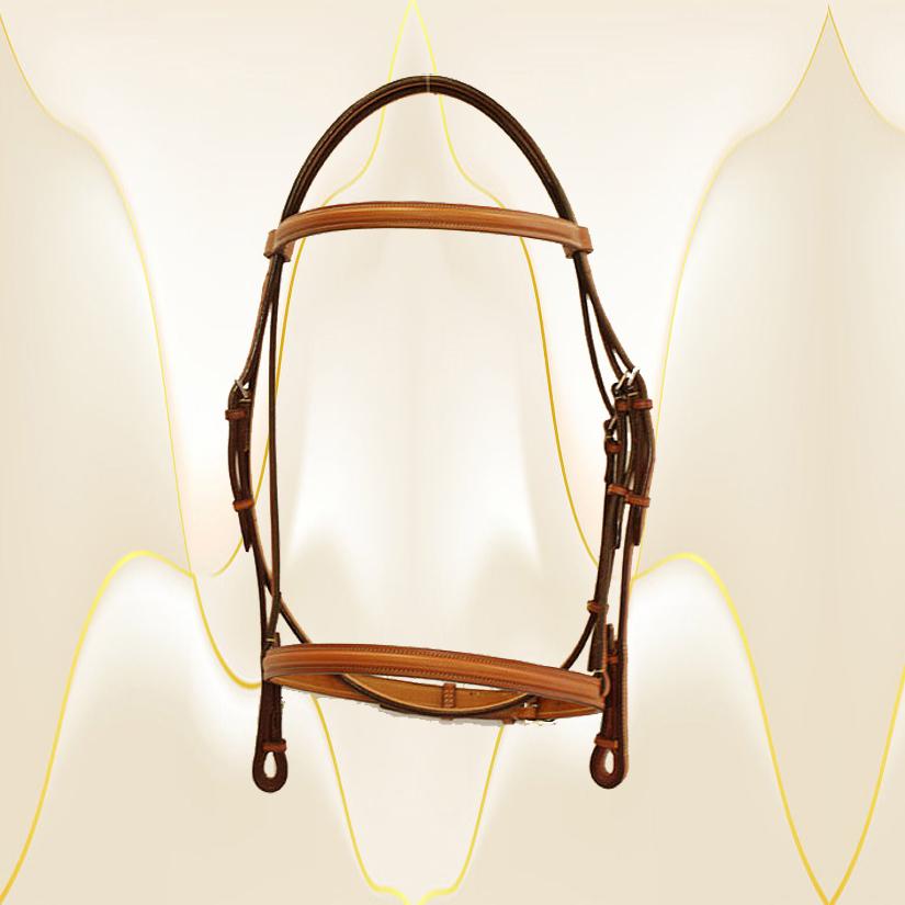 3/4" plain raised Edgewood leather horse bridle. Comes in Cob, Horse and Oversize.