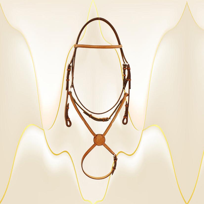 5/8" plain raised Edgewood leather horse bridle with a figure 8 noseband. Comes in cob, horse and oversize.
