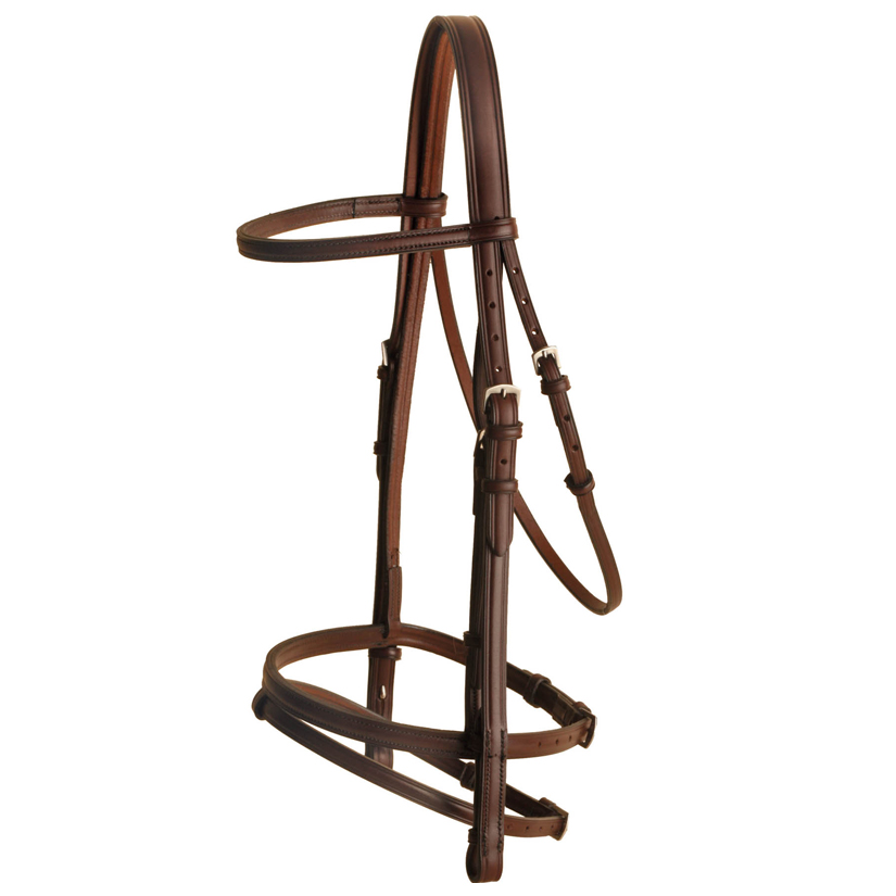 Classic English bridle with a flash caveson from Tory Leather. MADE in the USA