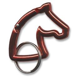 Carabiner key chain in the shape of a horse head.