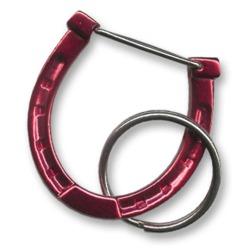 Carabiner key chain in the shape of a horseshoe.