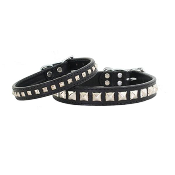 Pyramid Leather Dog Collar - Size 16