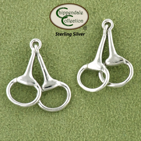 Tiny English Eggbutt Snaffle Bit Earrings - English Horse Jewelry