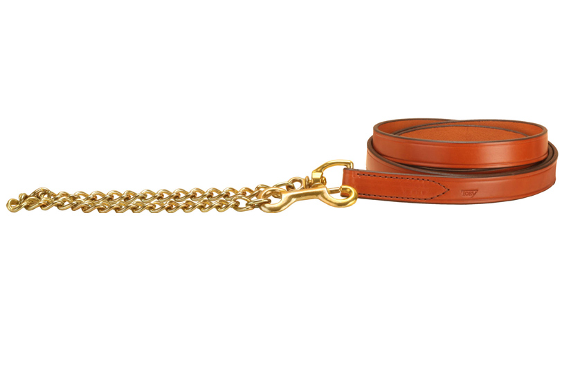 Creased Leather 1" Horse Lead - Brass Chain | Tory Leather