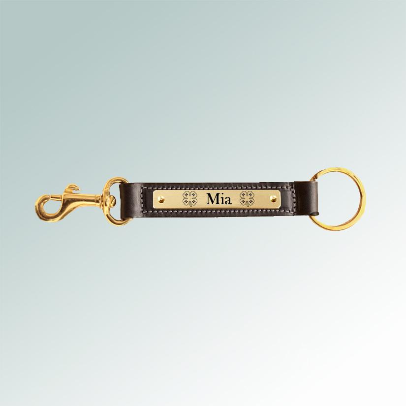 Leather Nameplate 4-H Snap Key Fob