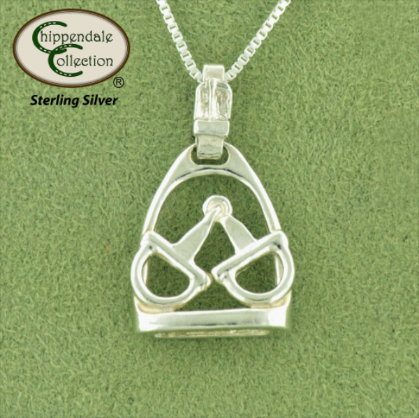 English Snaffle D Bit & English Fillis Stirrup Necklace. Equestrian Jewelry