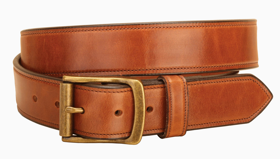 Lined & Stitched Harness Leather Belt 1 1/2" - Equestrian