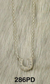 Small Rhinestone Horseshoe Pendant - Equestrian Jewelry