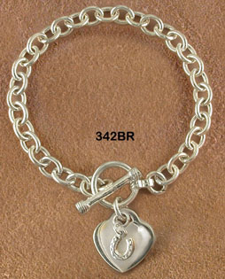 Horseshoe Heart Toggle Bracelet - Horse Jewelry
