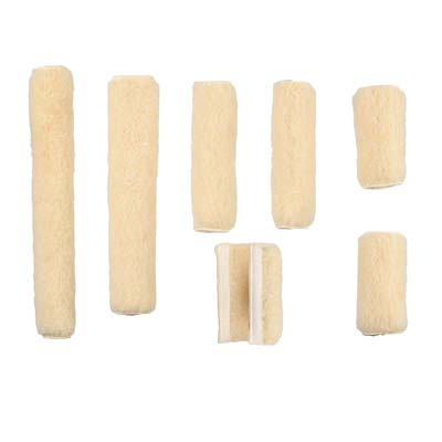 Synthetic fleece halter covers with Velcro closure from Walsh Harness and Saddlery.