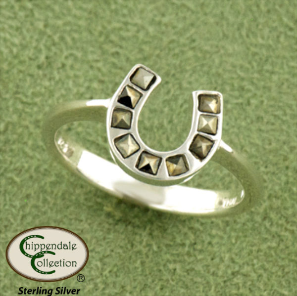 Marcasite Horseshoe Ring - Equestrian Jewelry