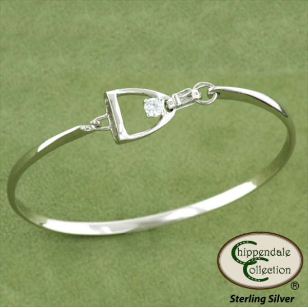 English stirrup sterling silver horse inspired bracelet.