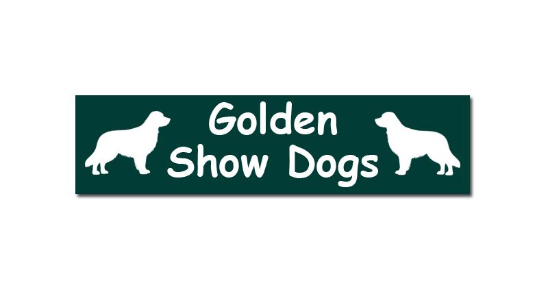 Custom engraved plastic dog crate / kennel tags with engraved Golden Retriever dog  design and personalized text.