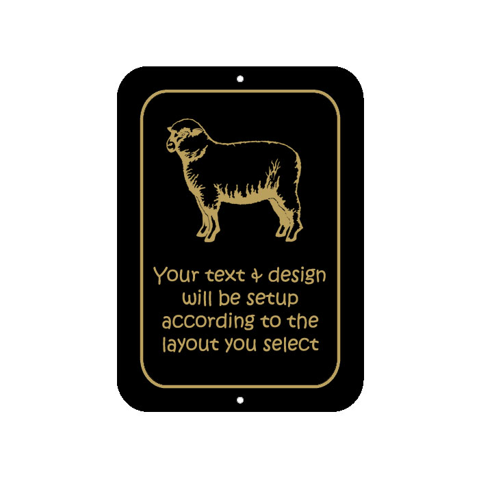 Personalized plastic rectangle sign with text and your choice of farm animal design. Farm Animal Sign
