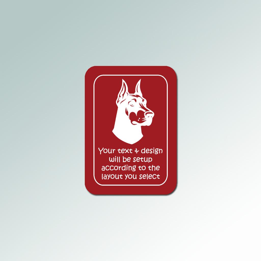 Plastic Rectangle Doberman Sign