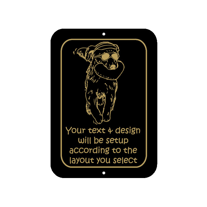 Personalized plastic Golden Retriever sign with your choice of custom engraved text and Golden Retriever design. Golden Retriever Sign