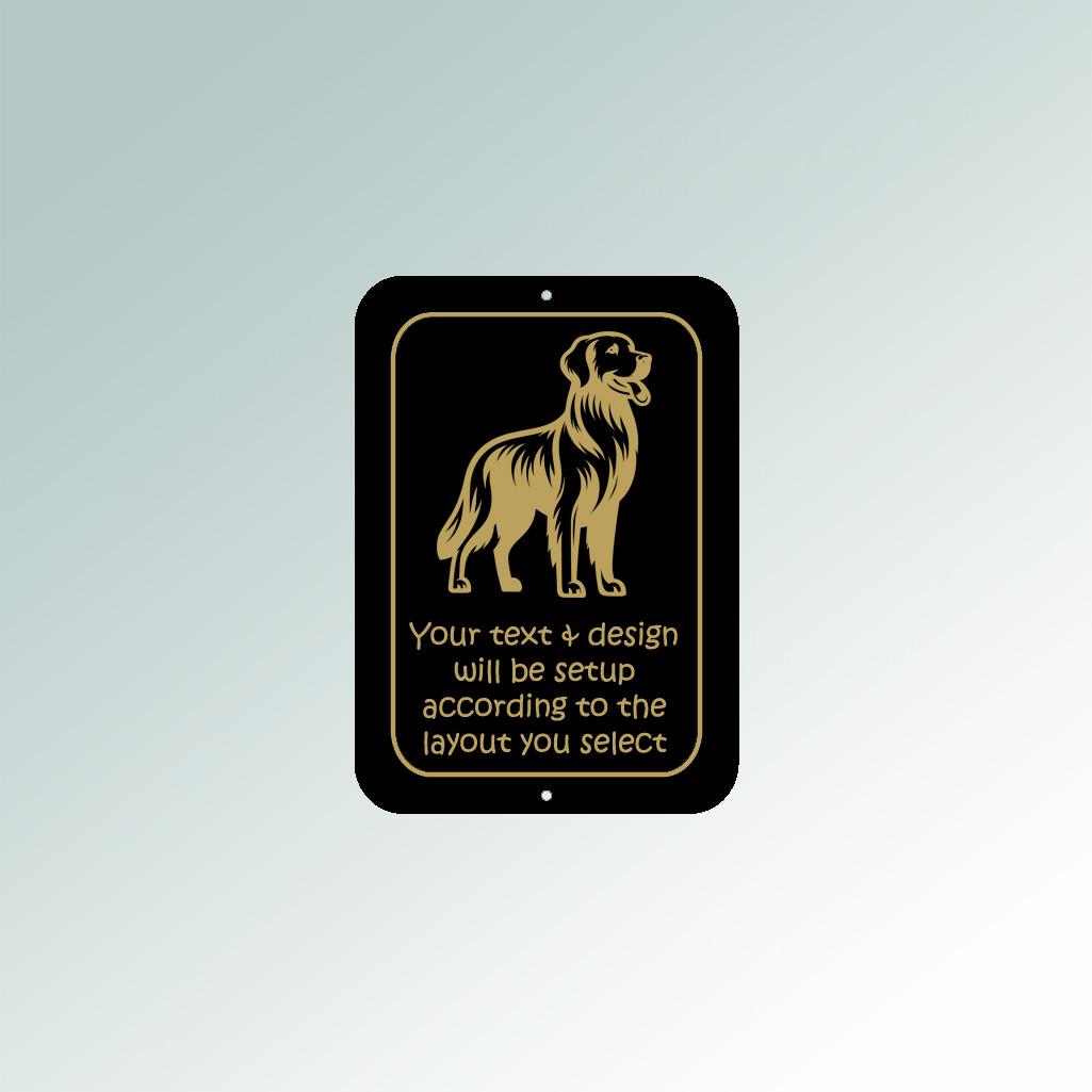 Plastic Rectangle Golden Retriever Sign