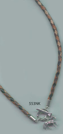 Horseshoe Toggle Necklace - Leather - Equestrian Jewelry