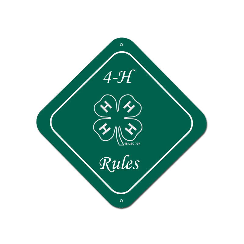 Custom engraved diamond sign with size, text and 4-H logo of your choice. 4-H Sign