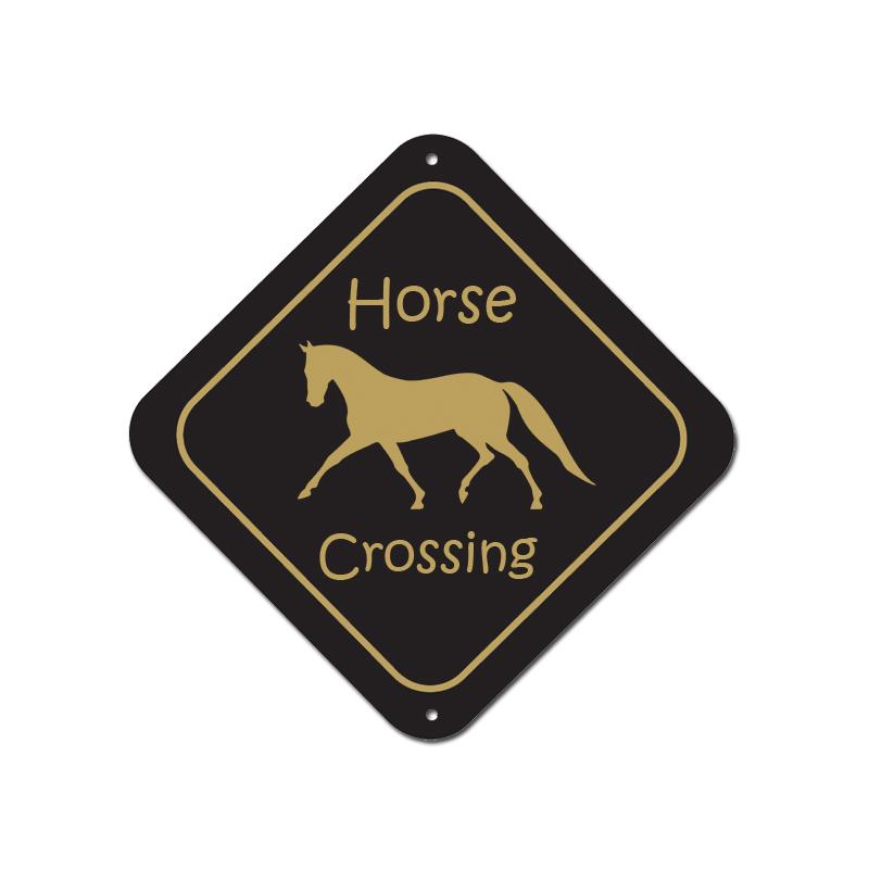 Custom engraved diamond sign with size, text and horse silhouette of your choice.