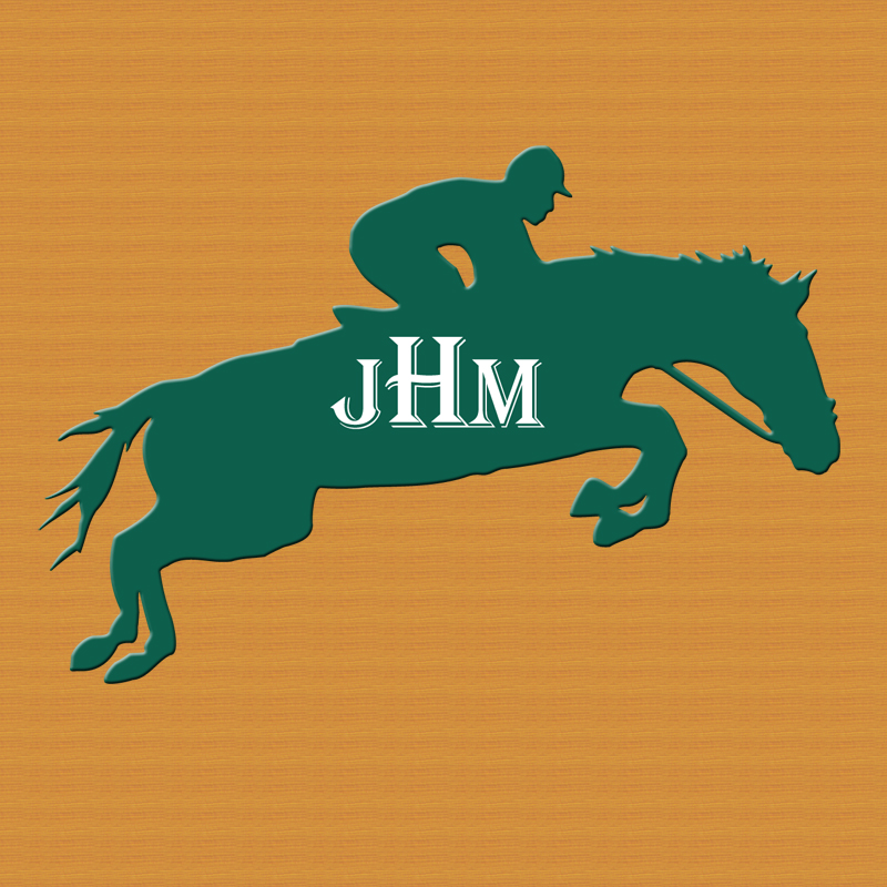 Jumping Horse and Rider Engraved Plastic Tack Trunk Plate