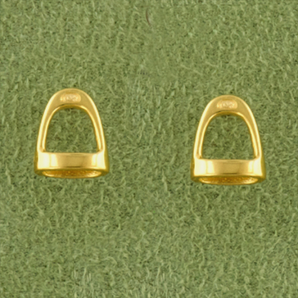 Tiny Fillis Stirrup Earrings - Gold - English Horse Jewelry