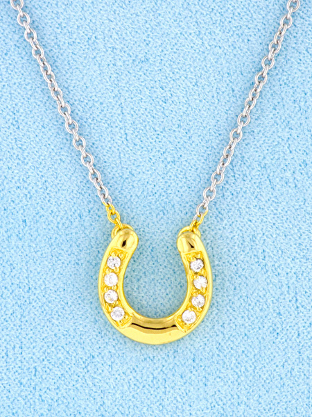 Horseshoe Necklace - 2 Tone - Horse Jewelry