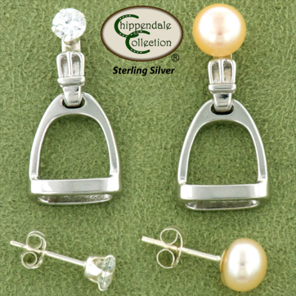 English Stirrup Earring Jackets -Equestrian Jewelry