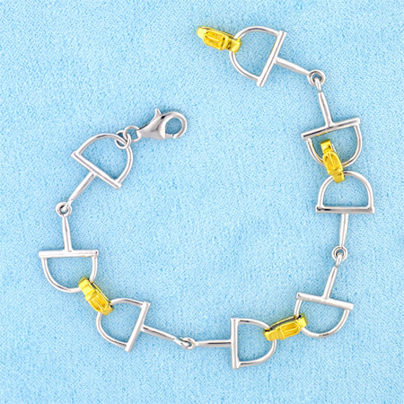 D-Ring Bit Bracelet - 2 Tone - Horse Jewelry