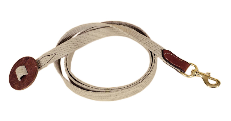 Leather and Cotton Web Horse Lead with Stopper