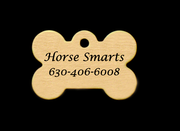 Custom engraved brass dog bone nameplate ID tag for your dog's collar. Dog Name Tag