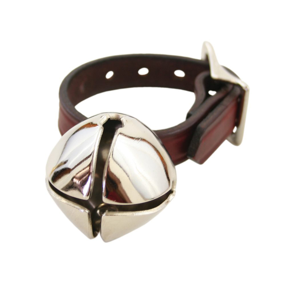 Silver Bear Bell with a Leather Buckle Strap
