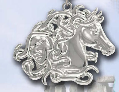 Divine Mare Goddess Equestrian Ornament - Silver