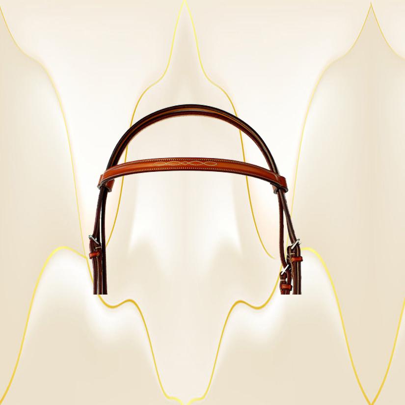 Edgewood leather fancy stitched raised browband 1/2". The fancy stitched raised browband comes pony, cob or horse size.