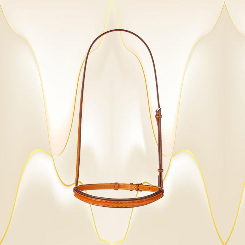Edgewood leather plain raised padded noseband / caveson 3/4". Noseband comes in Cob, Horse and Oversize.