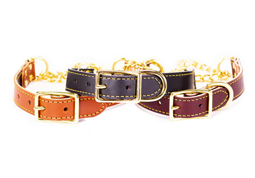 Lake Country adjustable martingale dog collar form Auburn Leather.