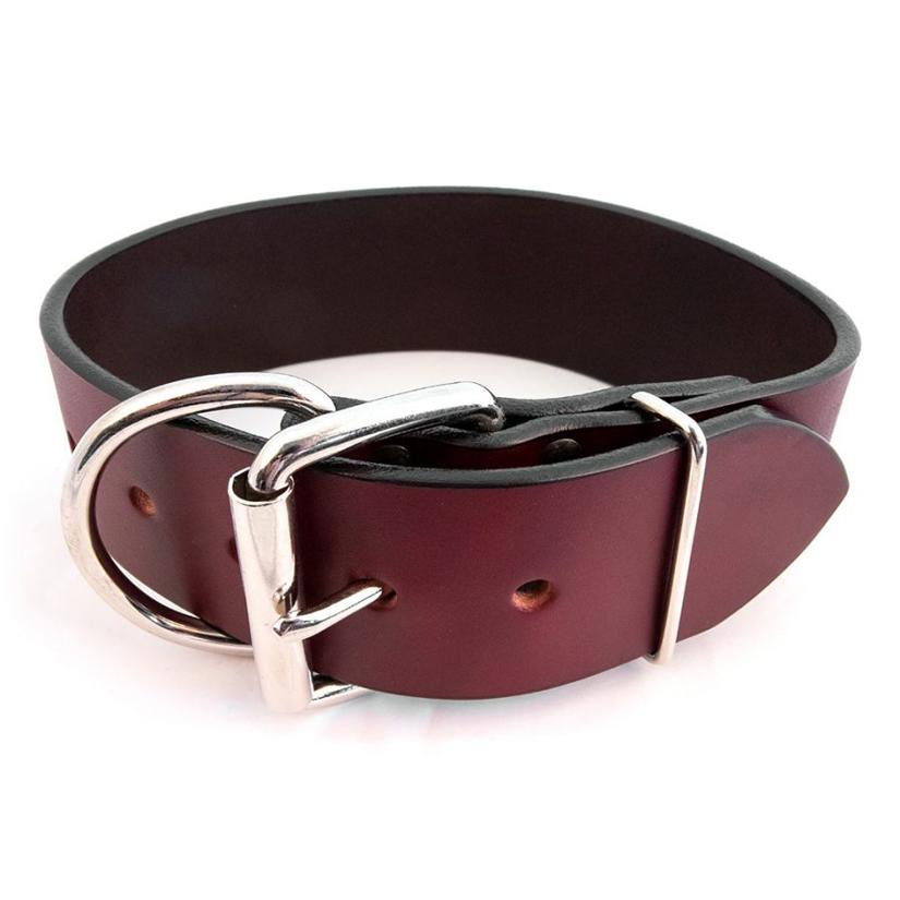 Tuff-Stuff 2" wide heavy duty leather dog collar that is great for big strong dogs. Heavy Weight Dog Collar
